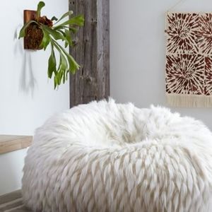 Potterybarn bean bag cover winter fox faux-fur